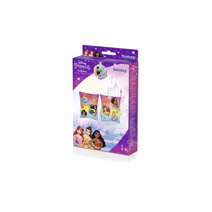 FLOTADOR INFLABLE PARA BRAZOS 9"X6" DISEÑO PRINCESAS BESTWAY 91041