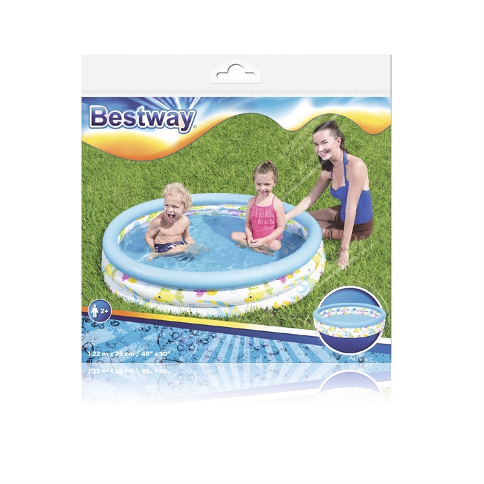 PISCINA INFLABLE DE VINIL 48"X10" DISEÑO PECES BESTWAY 51009