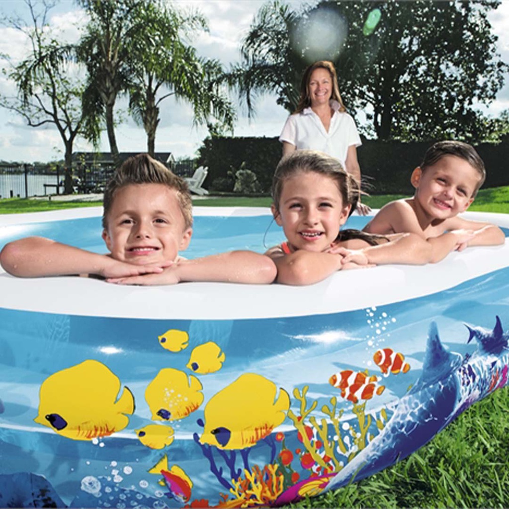 PISCINA INFLABLE DE VINIL 103"X62"X18" DISEÑO MARINO BESTWAY 54118 