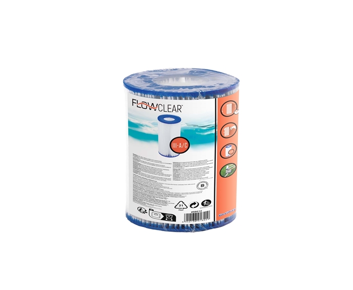 REPUESTO FILTRO DE AGUA PARA PISCINA 4,2"X8" BESTWAY 58012 AZUL Y BLANCO