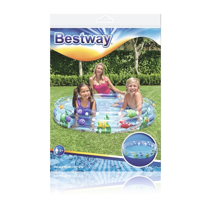 PISCINA INFLABLE DE VINIL 60"X12" DISEÑO PECES BESTWAY 51004 