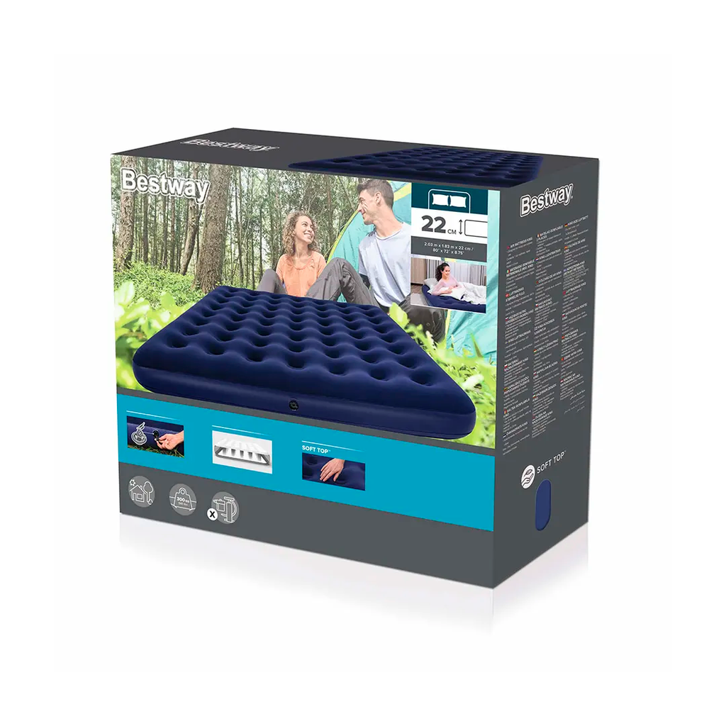 COLCHON INFLABLE PARA EXTERIORES 80''X72''X8.5" KING BESTWAY 67004 