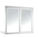 VENTANA CORREDIZA LISA UPVC 1 X 0.5 METROS VENTO BLANCO