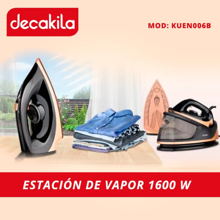 PLANCHA ELECTRICA A VAPOR 1.1 LITROS DECAKILA KUEN006B NEGRO