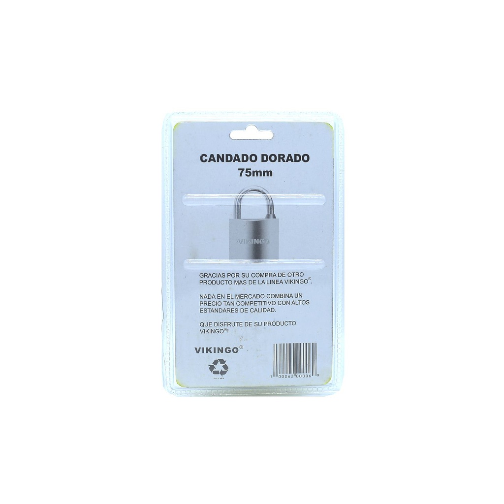 Candado dorado 75mm vikingo 8/bp75* brlister