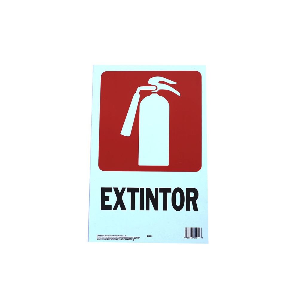 Rótulo plástico "extintor" 10"x14" 24911