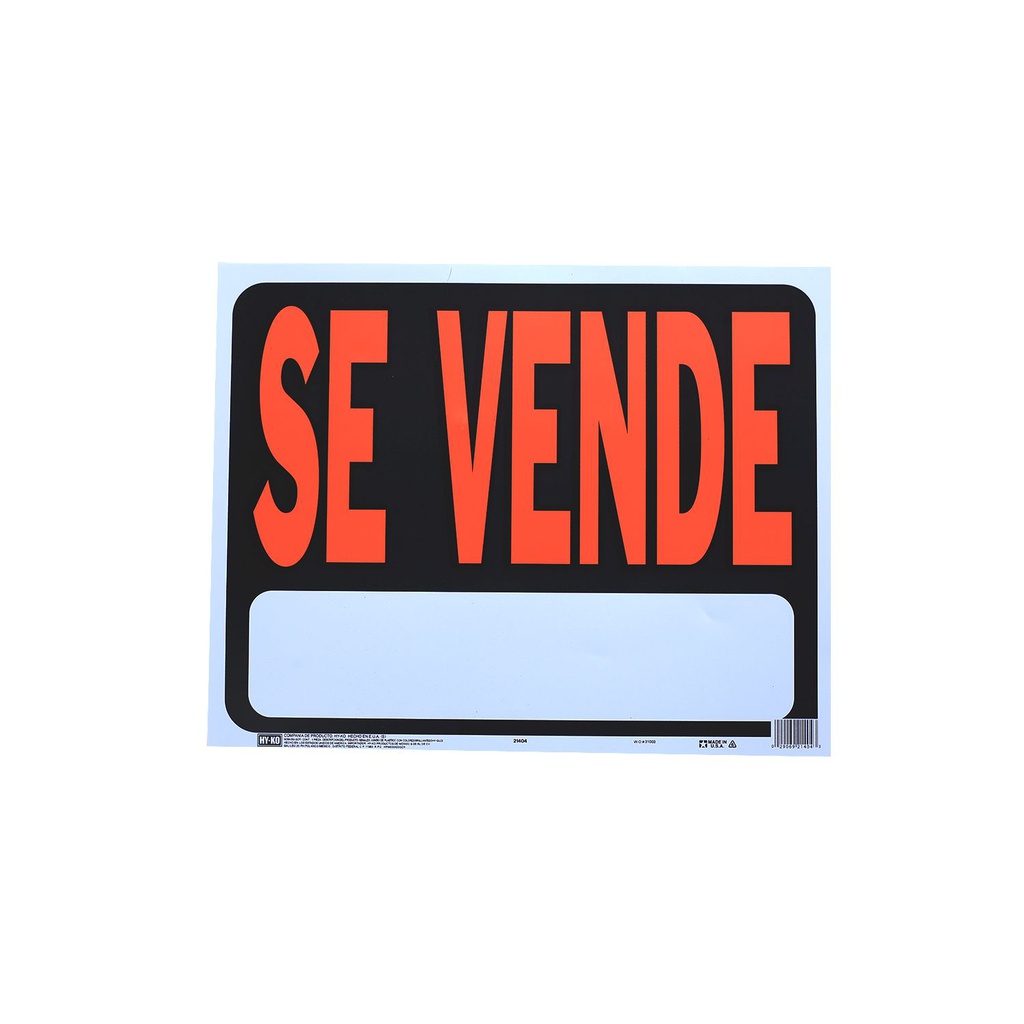 Rotulo plastica "se vende" 37x147cm 21404