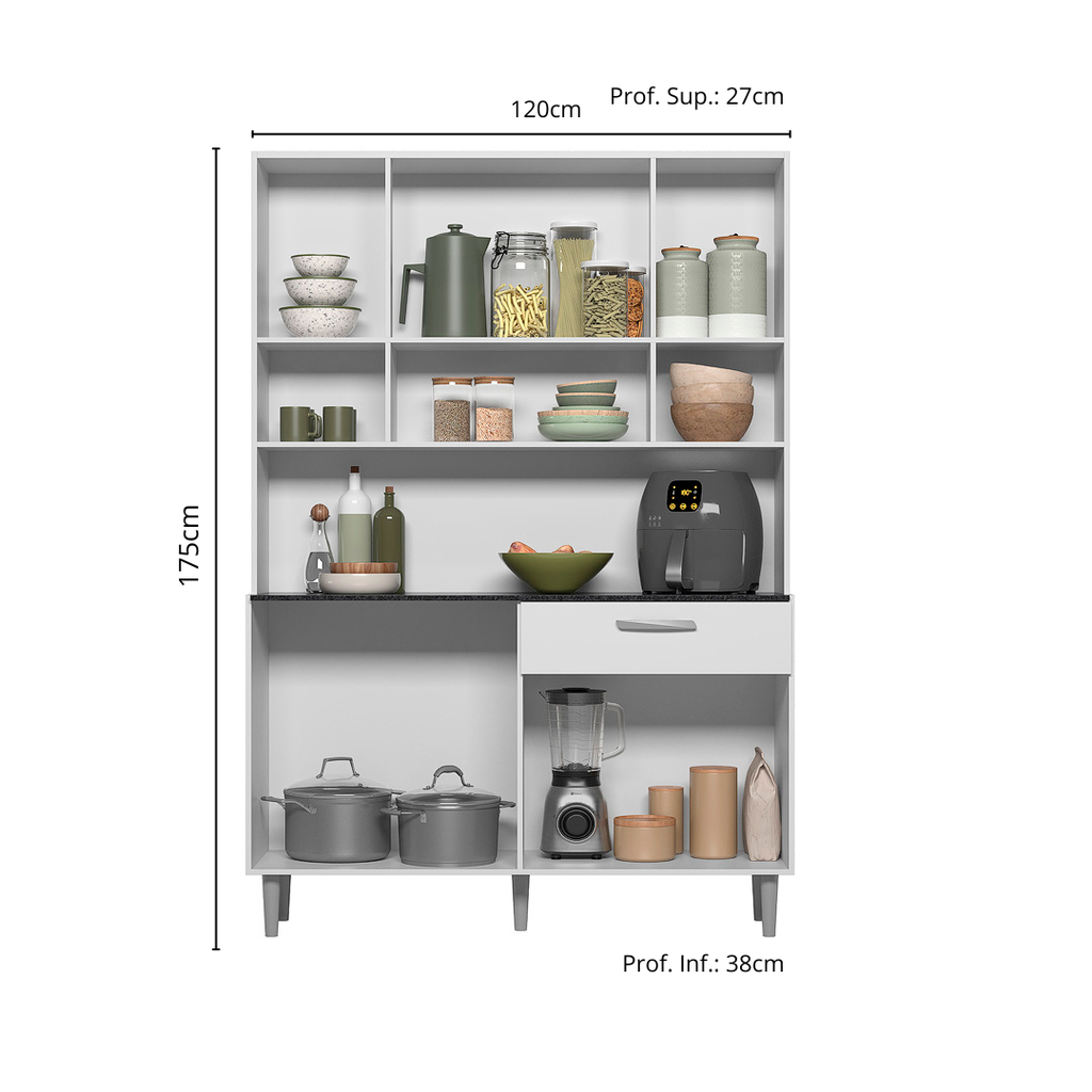 Mueble mdf para cocina kit 120x38x174 centimetros poliman cafe