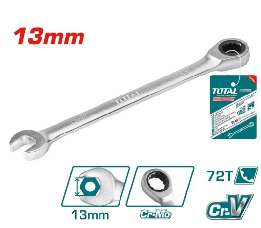 Llave Mixta 13Mm Con Ratche Industrial Total Ar131