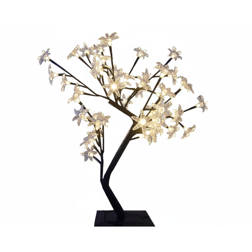 Arbol De Navidad 1.5' 36Led Con Flores Blancas Cal