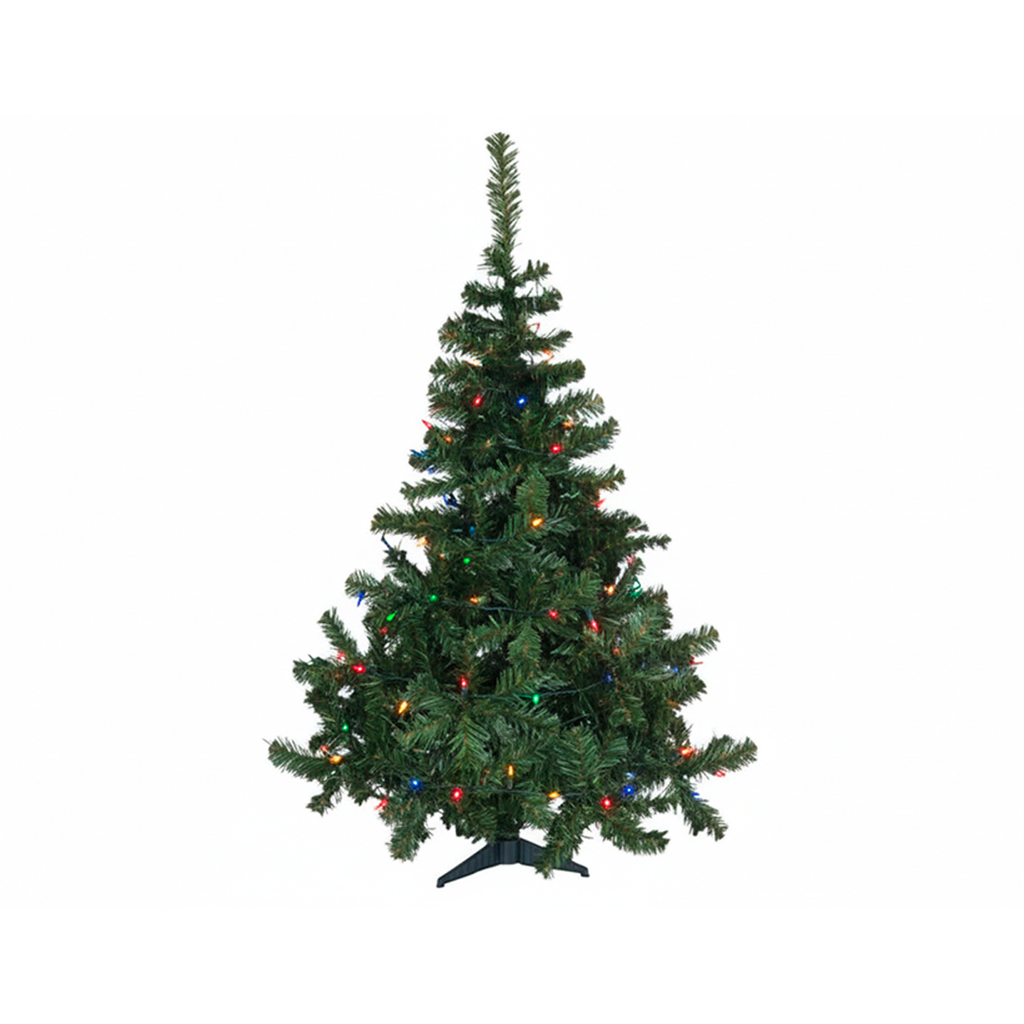 Arbol De Navidad 3' 115T/3" Lujo Base Plastica Verde