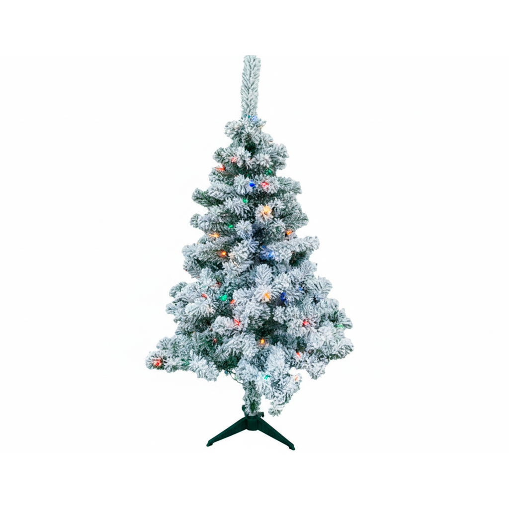 Arbol De Navidad 4' 186T/2.5" Economico Base Plastico Verde/Blanco
