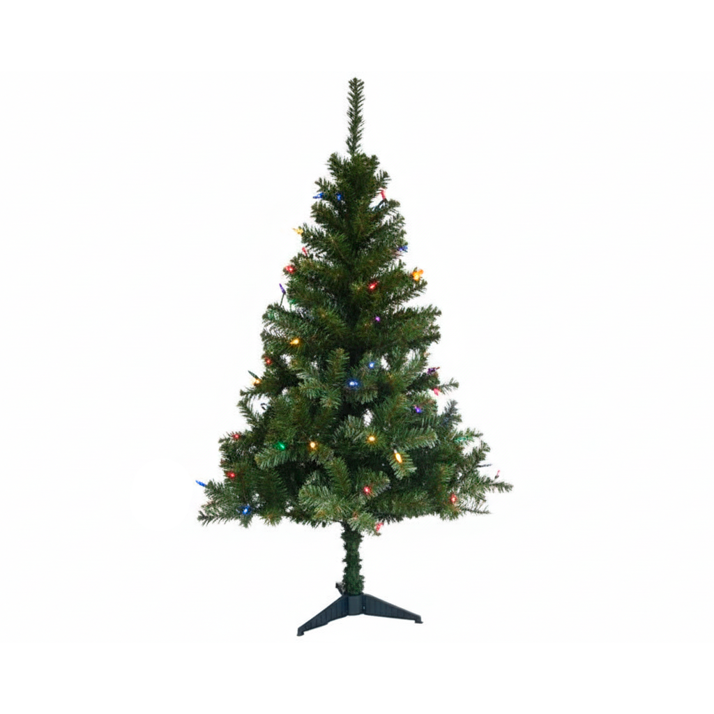 Arbol De Navidad 5' 230T/2" Economico Base Plastico Verde