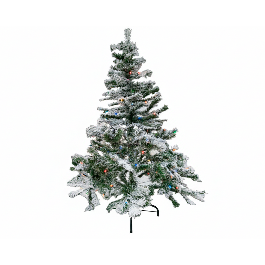 Arbol De Navidad 5' 300T/3" Lujo Base De Metal Frost