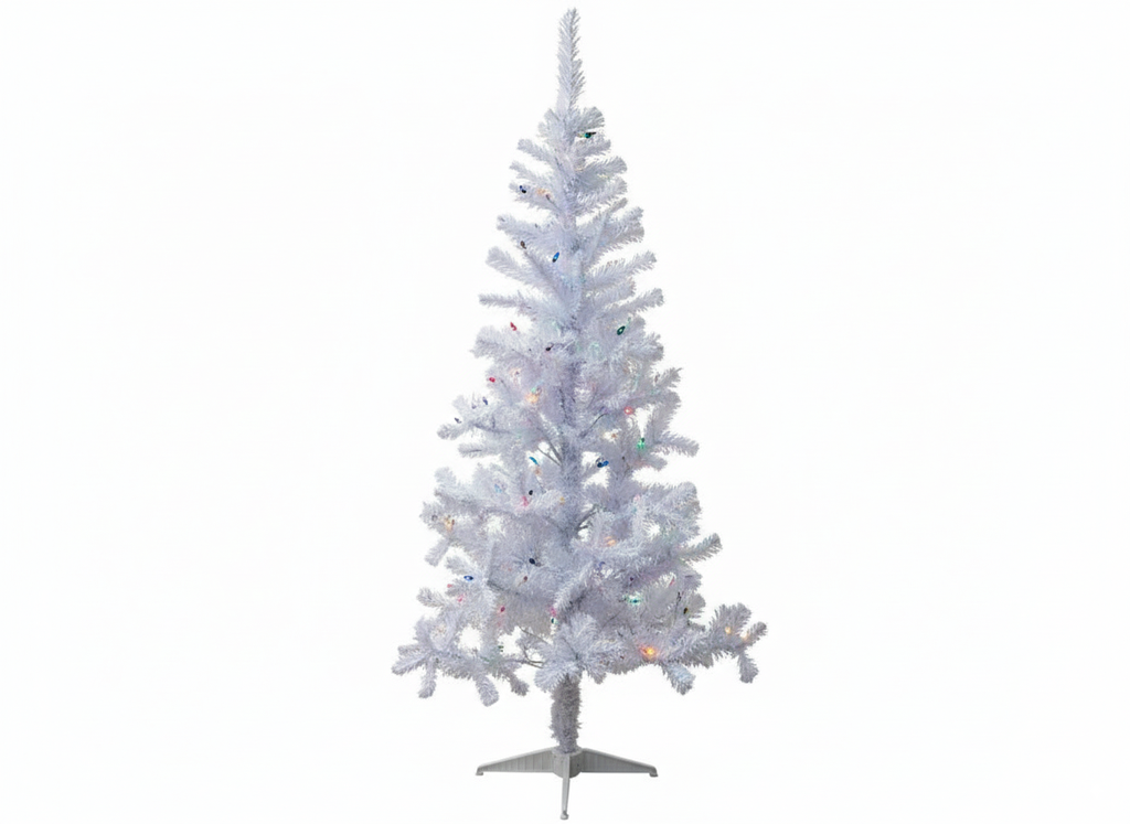 Arbol De Navidad 6' 400T/2" Economico Base Plastica Blanco