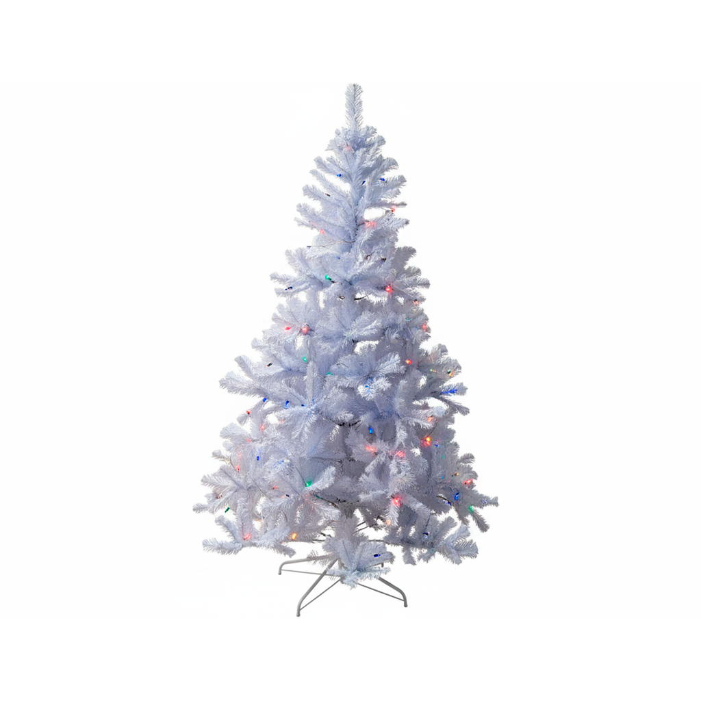 Arbol De Navidad 6' 540T/3" Economico Base Metal Blanco