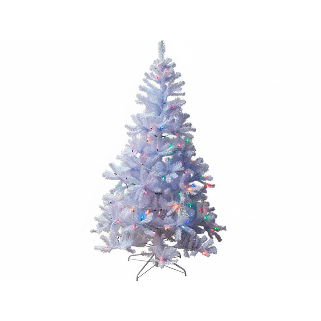 Arbol De Navidad 7' 880T/3" Lujo Base De Metal Blanco