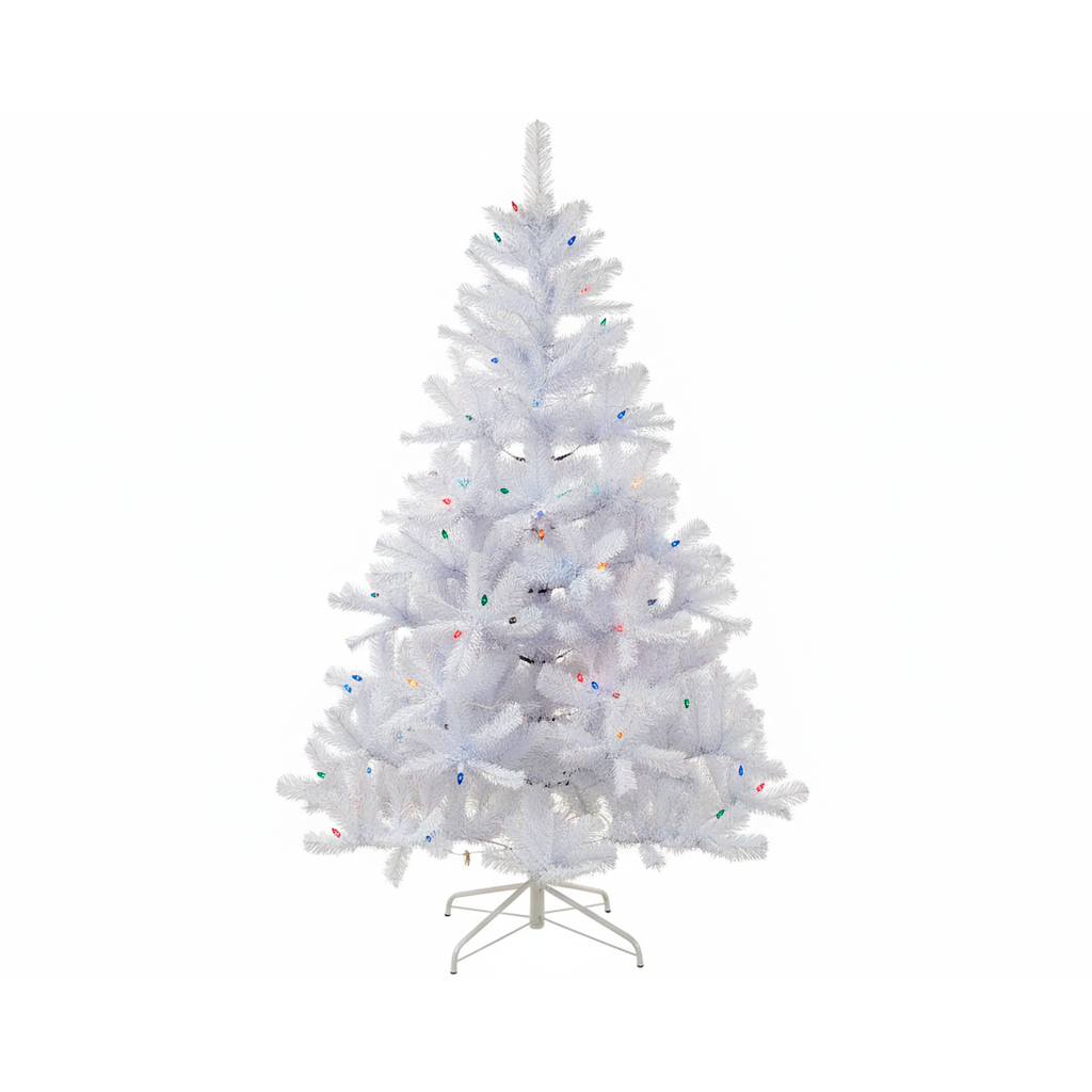 Arbol Navidad 8' 1020T/3" Lujo Base Metal Blanco