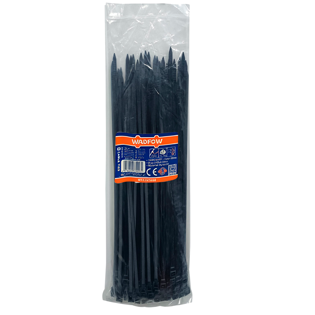 Abrazadera Plastica Ajustable 18" 100Pc Wadfow 5076 Negro