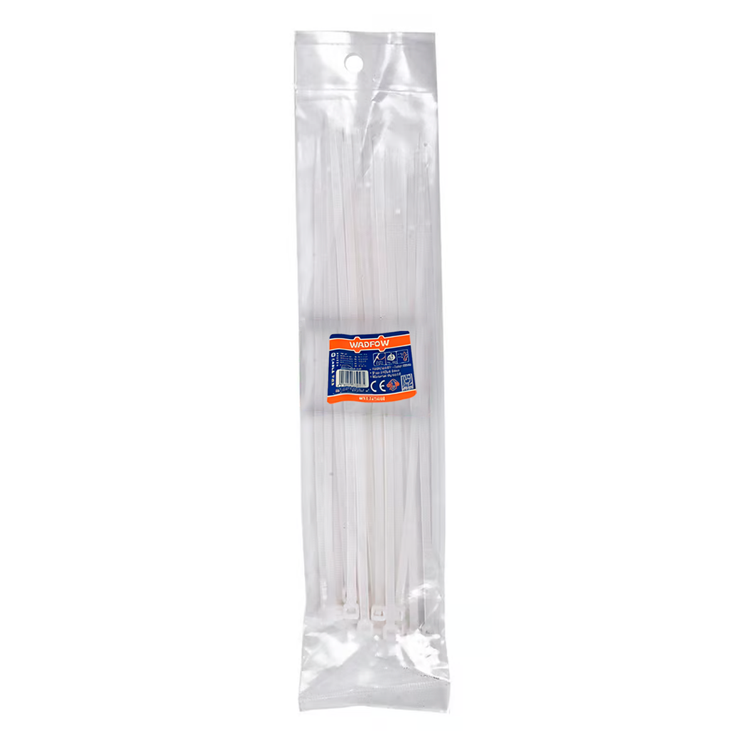 Abrazadera Plastica Ajustable 28" 100Pc Wadfow 2090 Blanco