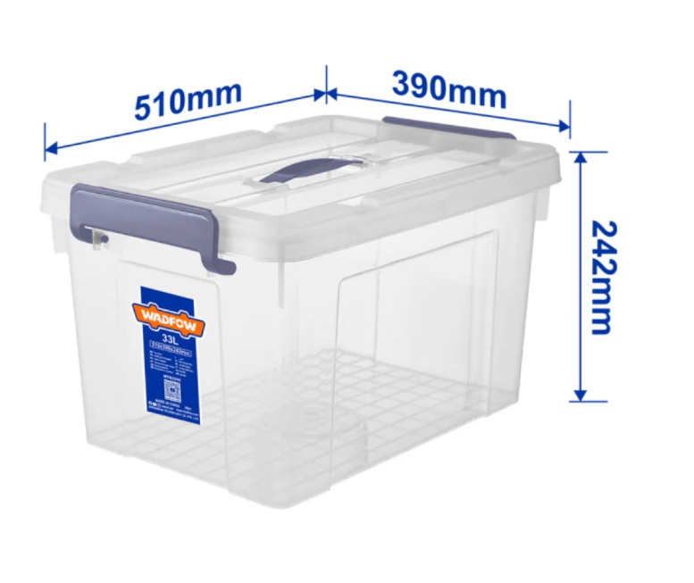 Caja Plastica 47-Lt Con Tapa Wadfow Tb2350 Transparente