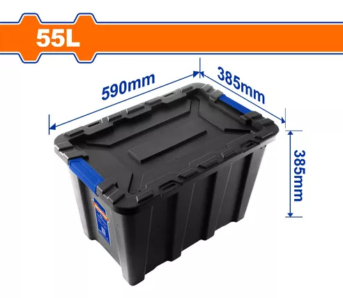 Caja Plastica 55-Lt Con Tapa Wadfow Wtb3355 Negro