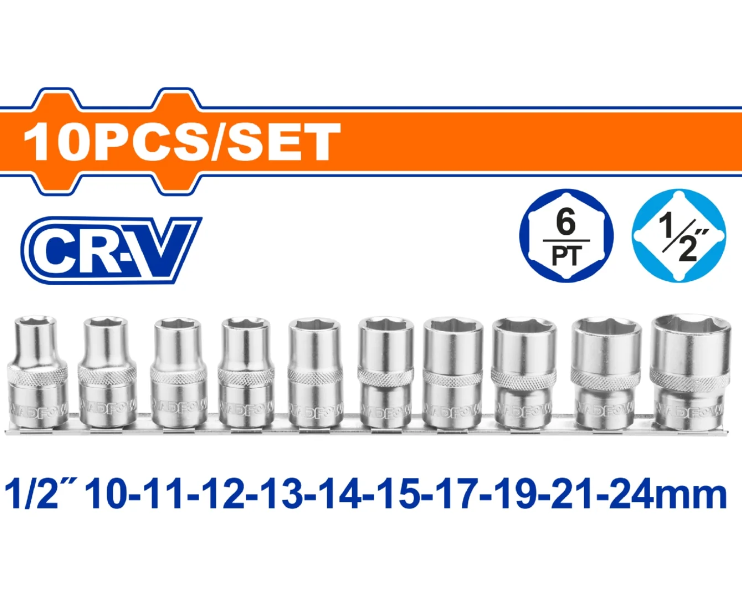 Cubos 10Pc 1/2" Wadfow Wst2410