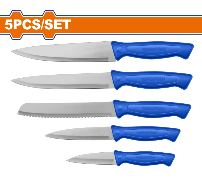 CUCHILLO MANGO PLASTICO PARA COCINA 5PC WADFOW K1K51