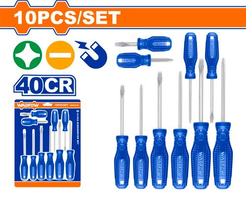 DESARMADORES 10PC (+)(-) WADFOW WSS2410