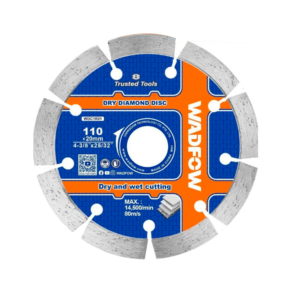 DISCO PARA CORTADORA DE CONCRETO 4.1/2" DE DIAMANTE WADFOW C1K02