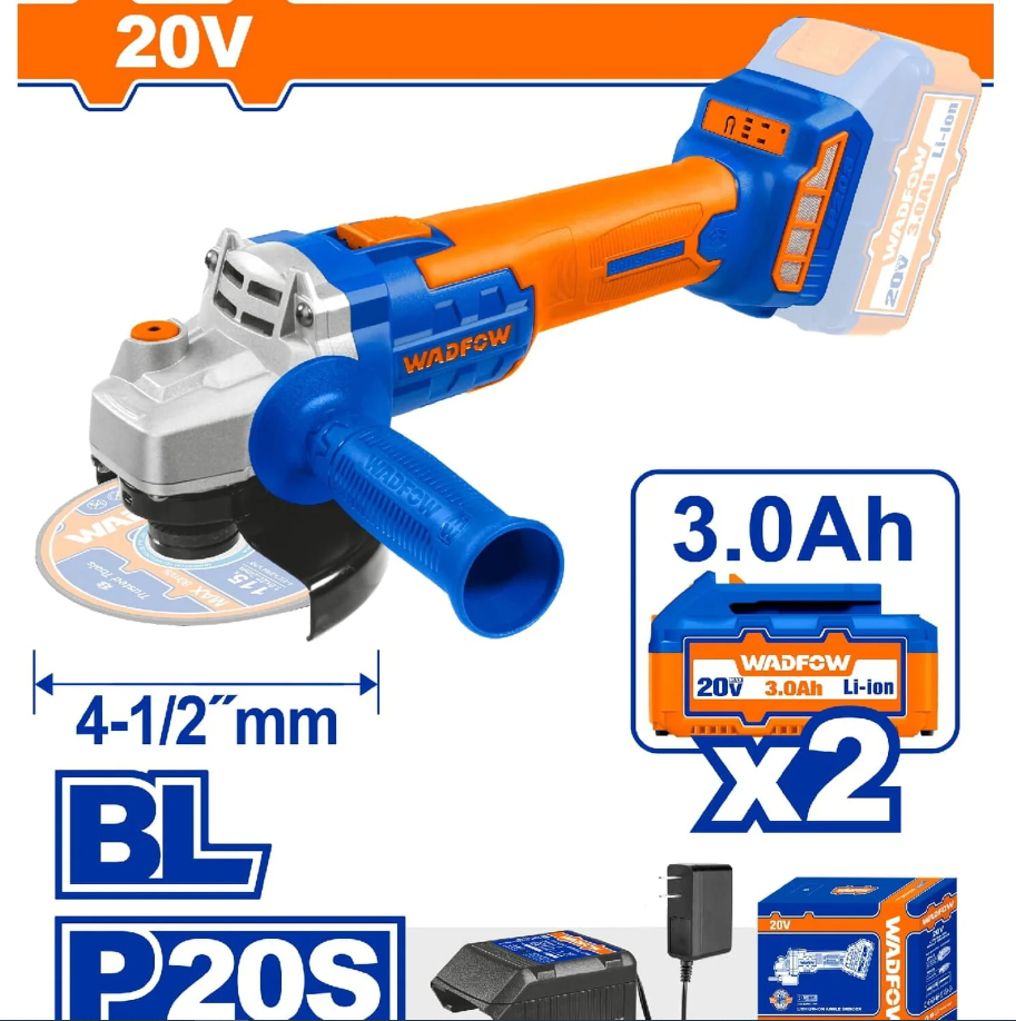 Esmeriladora Inalambrica 20V 4.1/2" 2B Wadfow 22