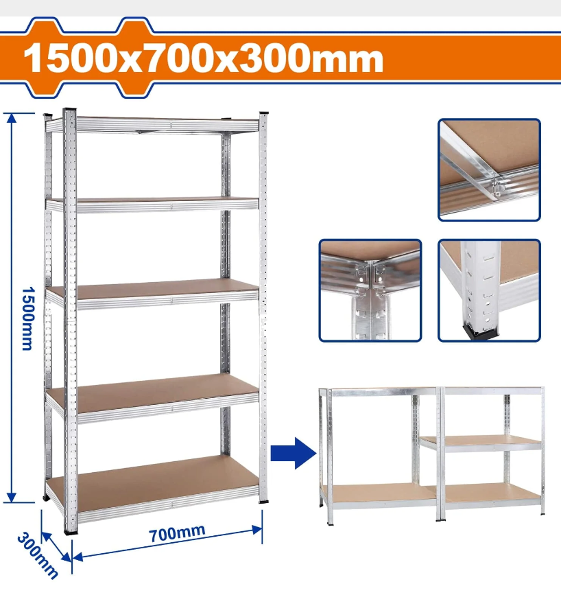 Estante De Acero/Mdf 5-Divisiones 385Lb Wadfow Ts1A73