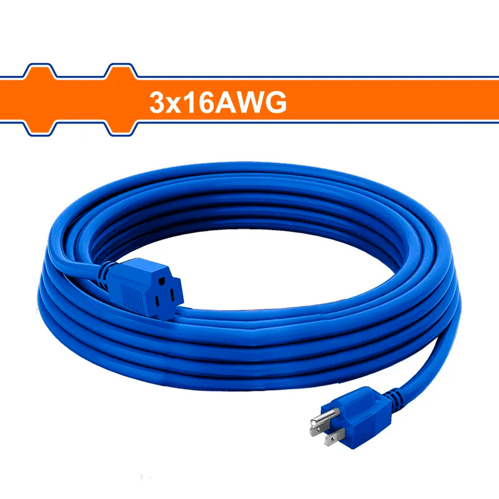 Extension Electrica 33' 13A 3/16G Wadfow J3608 Azul