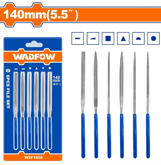 Limas De Precision 6Pc 5.5" Wadfow Wsf16