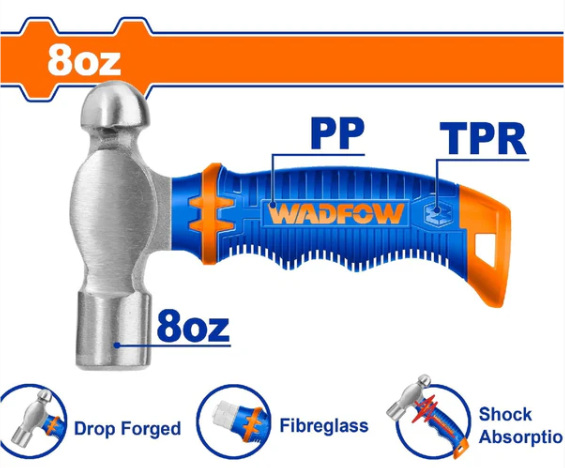 Martillo Bola 8-Oz Mango De Fibra Wadfow Whm53D8