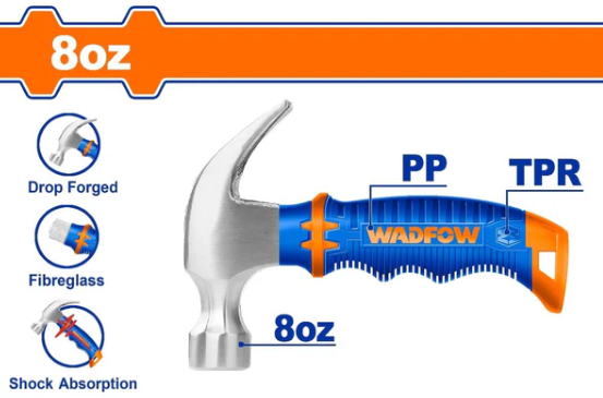 Martillo De Uña 26Mm 8Oz Mango De Fibra Wadfow Whm33D8
