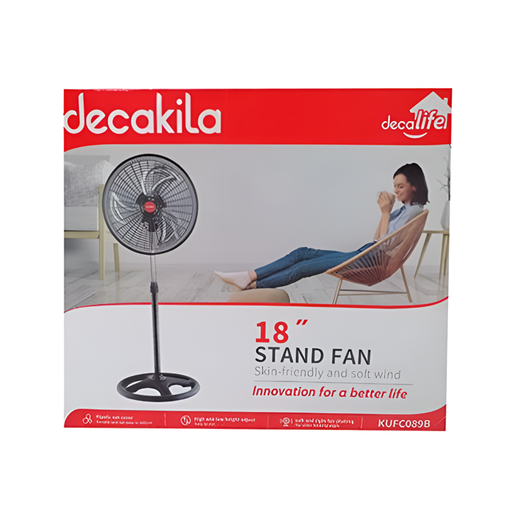 Ventilador pedestal 18" 3aspas de metal decakila kufc089b