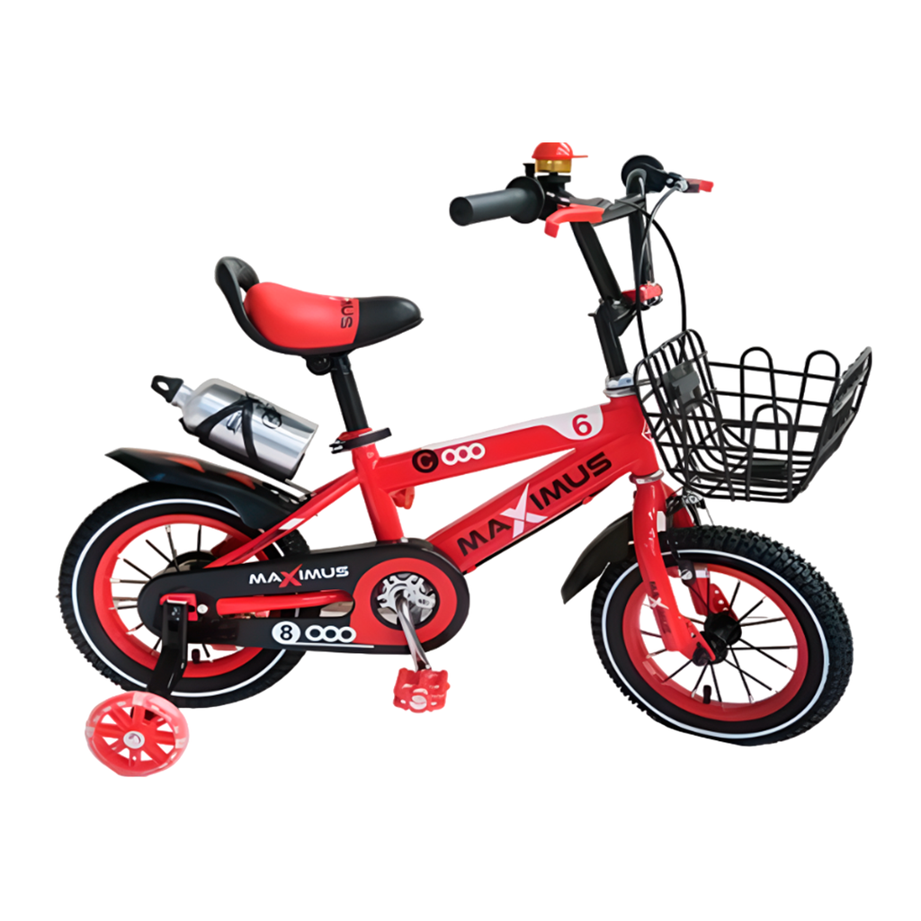 Bicicleta 12 Bmx Para Niño 1V Maximus Con Guardafango/Canasta Rojo Armable