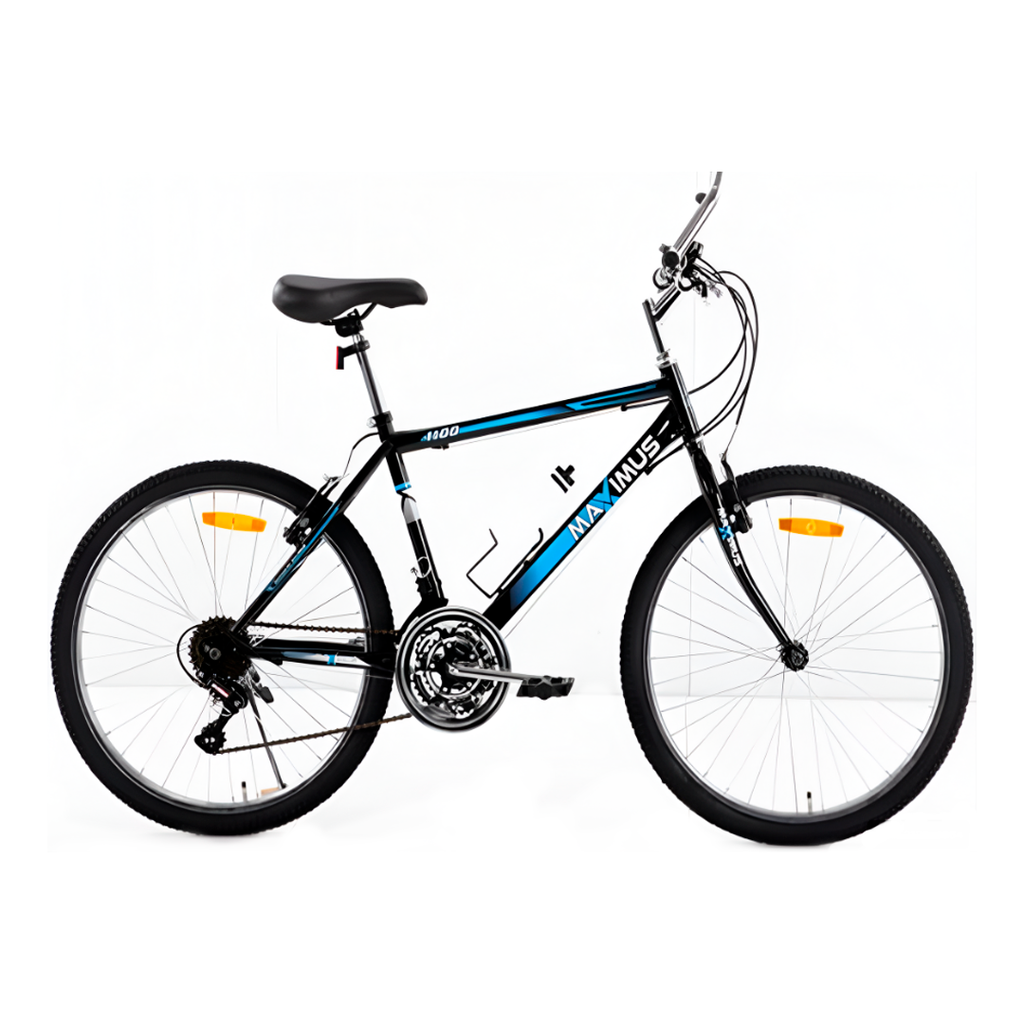 Bicileta 24 Mtb 21V Tubo Recto Cromado Maximus Azul/Negro Armable