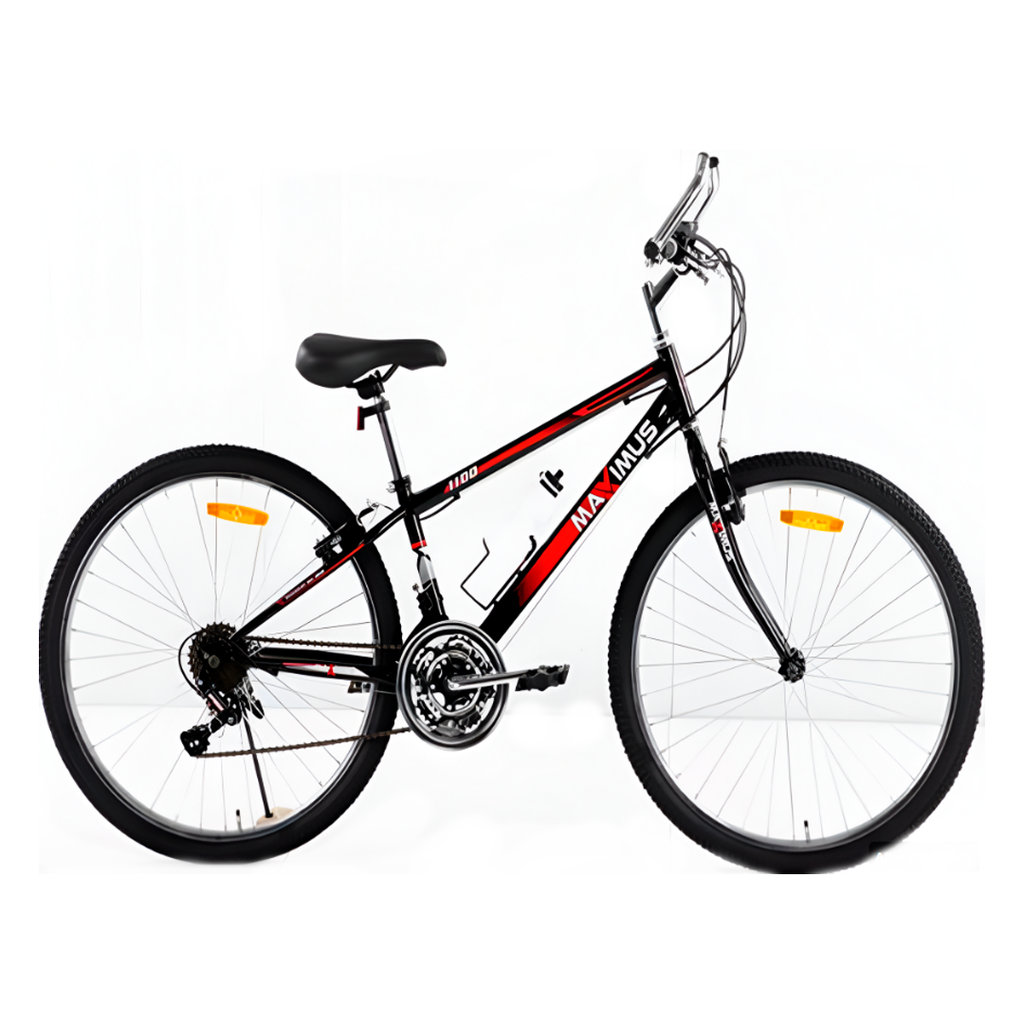 Bicicleta 26 Mtb 21V Tubo De Abasto Cromado Maximus Rojo/Negro Armable