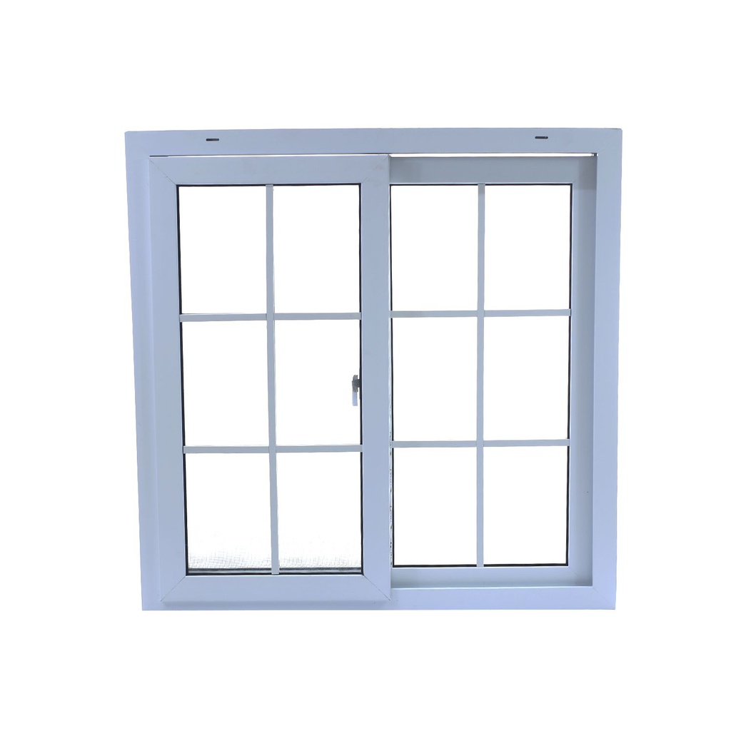 Ventana corrediza cuadriculado upvc  1 x 1 metros vento blanco