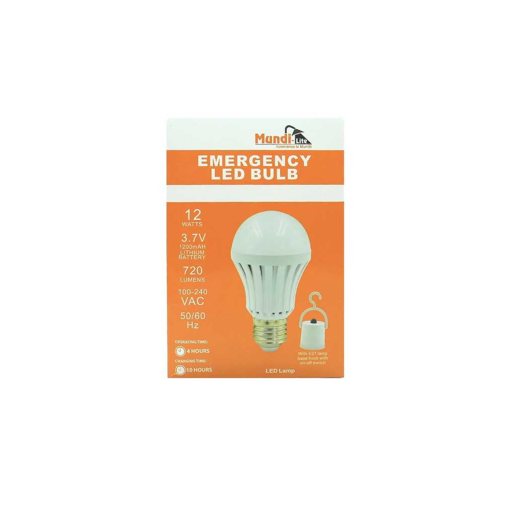 Bombillo de emergencia led 12w mundi-lite 3000k amarillo