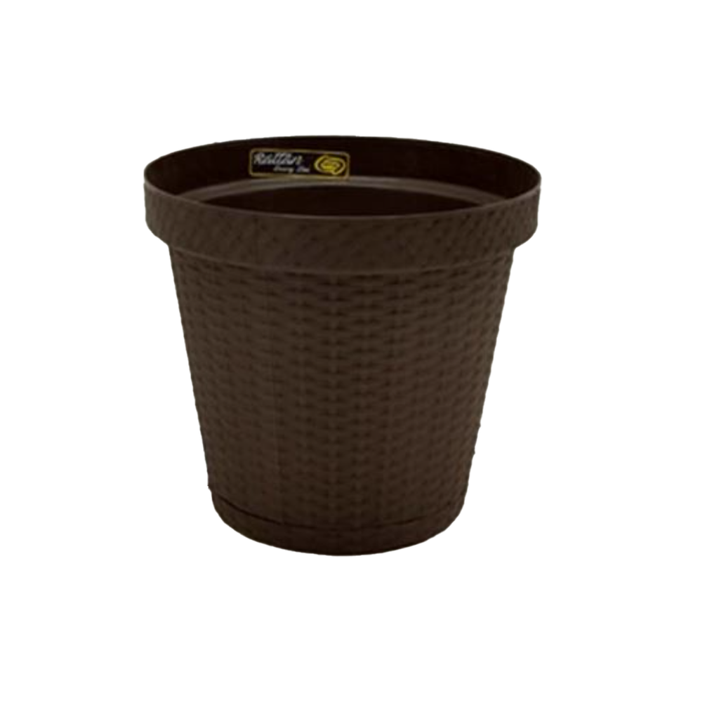 Macetera Plastica Redonda 30X26Cm Con Base Mega 1471