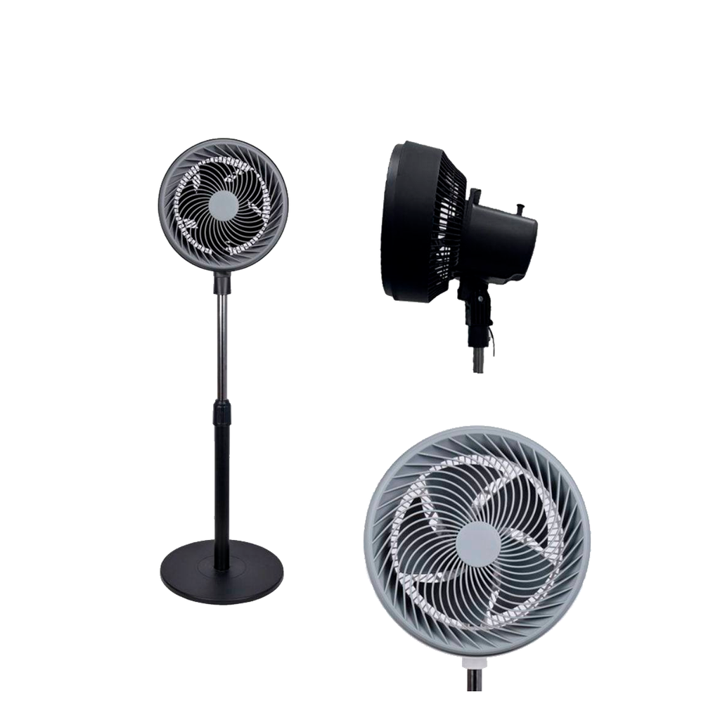 Ventilador pedestal 10" 5a 110v f-1003 blanco negro