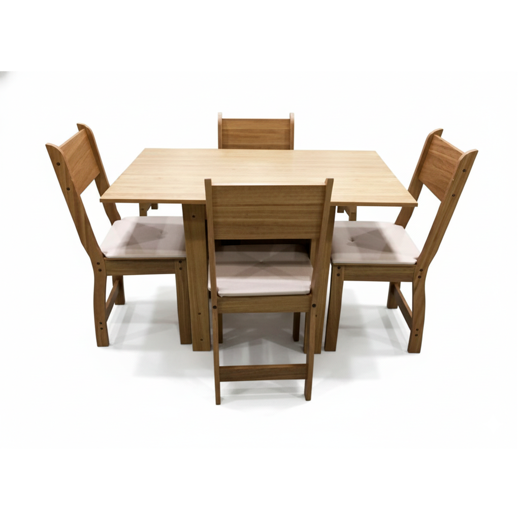Juego de comedor 5 piezas 77x155x67 centimetros poliman cafe