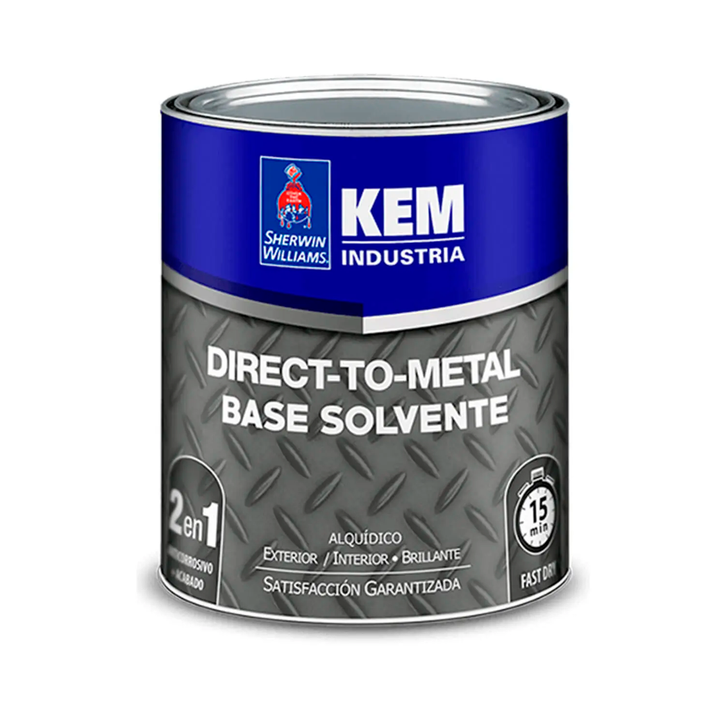 Kem direct-to-metal solvente 1/4-galon sherwin williams gris ral brillante