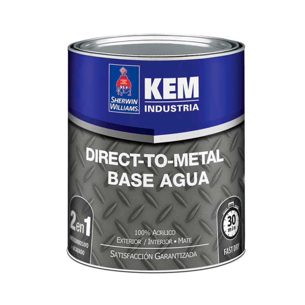 Kem direct-to-metal base agua 1/4-galon sherwin williams negro mate