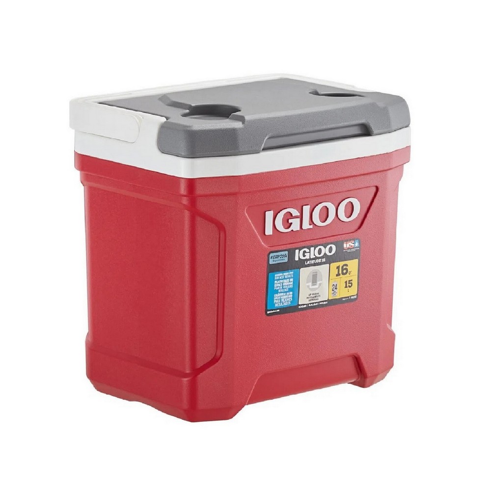 Hielera termica 16 cuartos igloo latitud  32627 roja