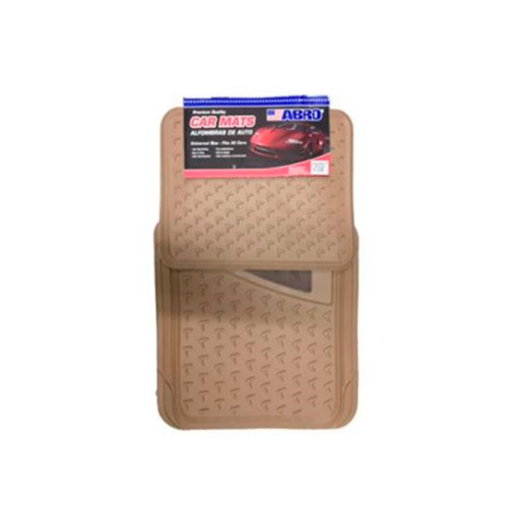 Alfombra de hule para carro 4 piezas abro cm1860p beige