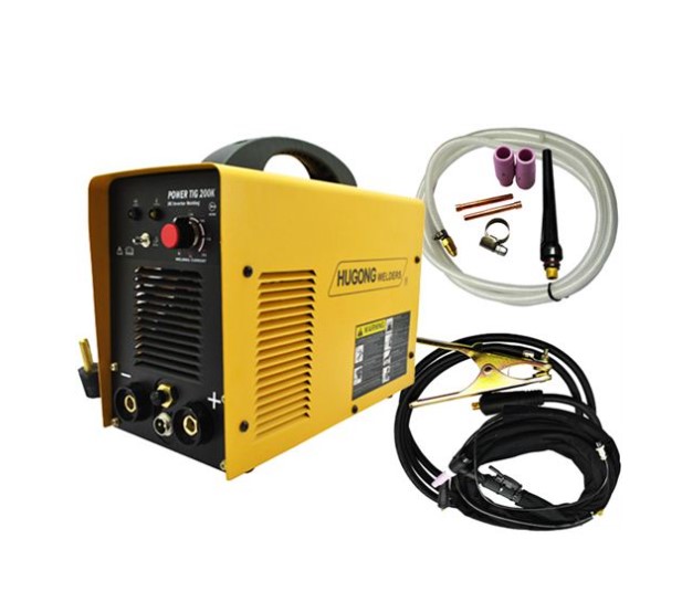 Soldadora electrica 220 voltios con accesorios hugong amarillo